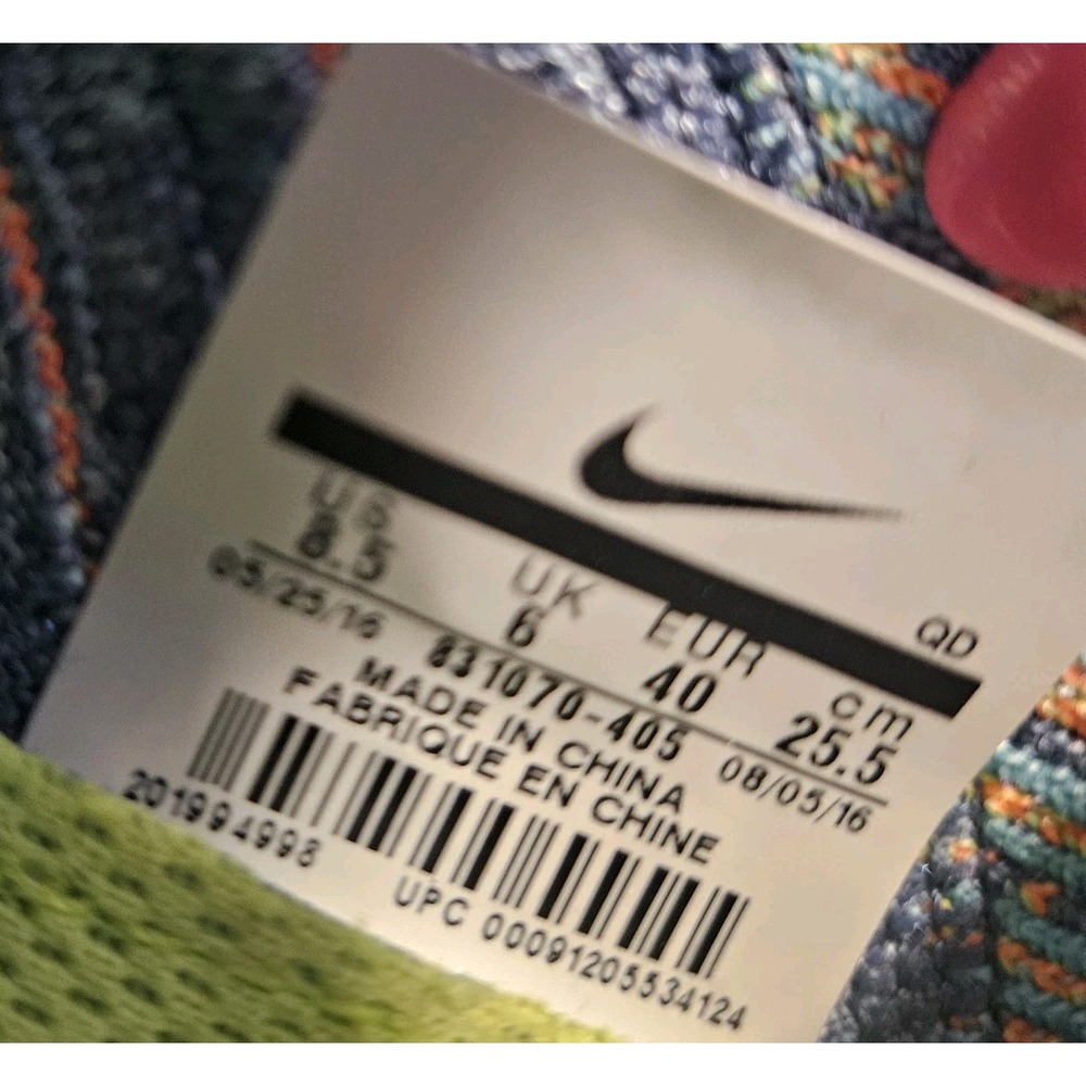 Nike Women's Free RN Flyknit Sneakers Size 8.5 #831070-405 Running Training - Picture 8 of 9